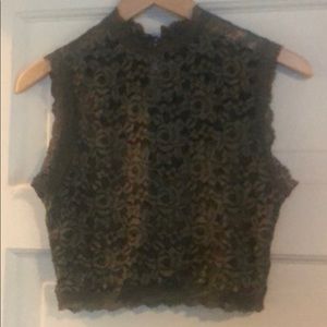 ‼️FINAL PRICE DROP‼️BEBE Lace Sleeveless Crop Top